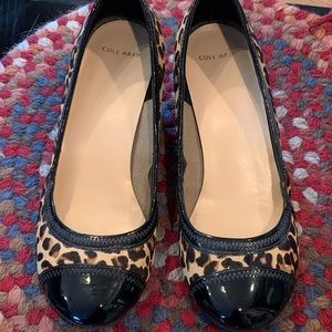 Cole Haan Faux Leopard Print Wedge Heels Size 8